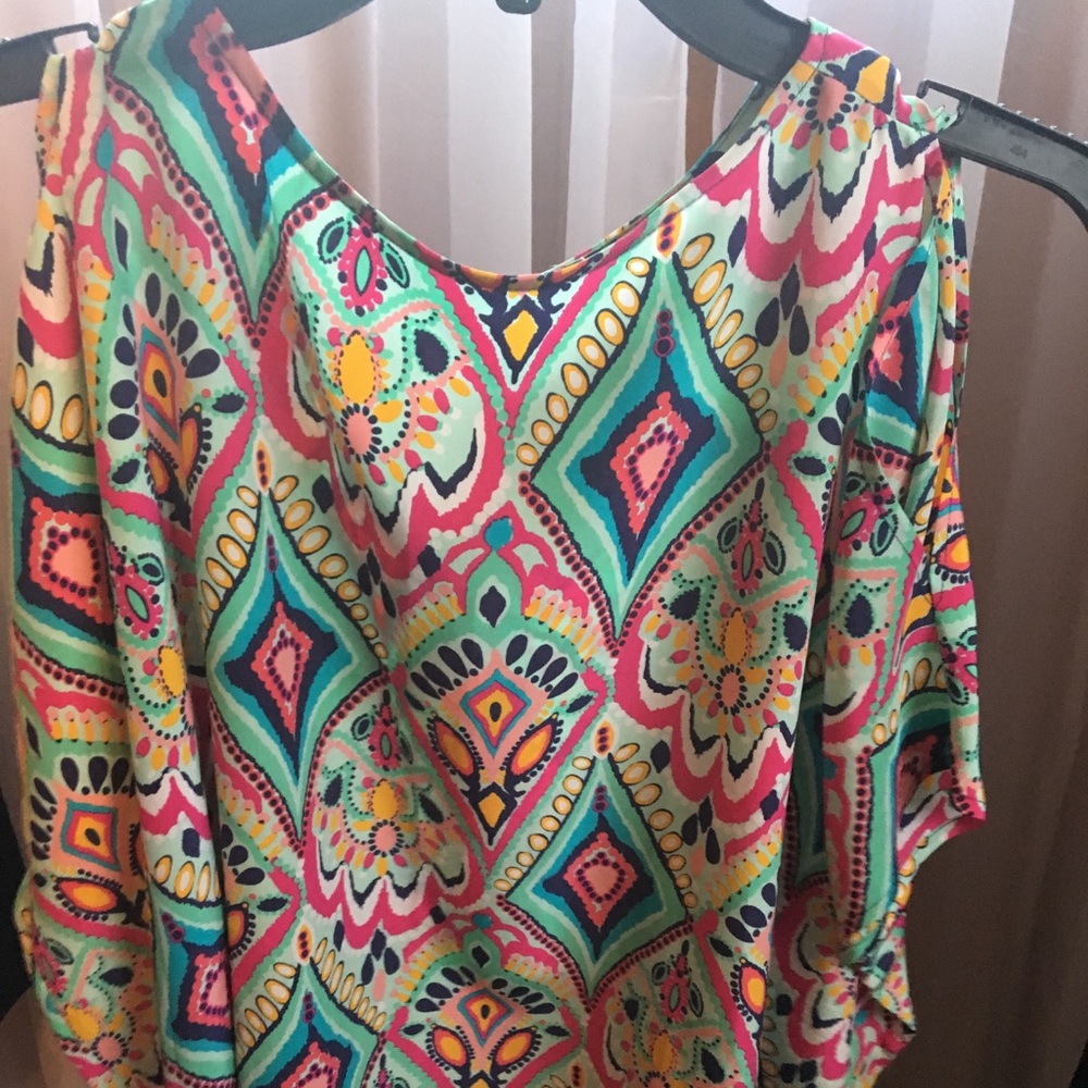 Lilly Pulitzer Cold Shoulder Silk Blouse